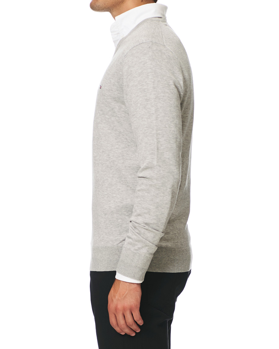 Herre | Gensere | Tommy Hilfiger | Cotton/Silk V-Neck Pullover Cloud Heather