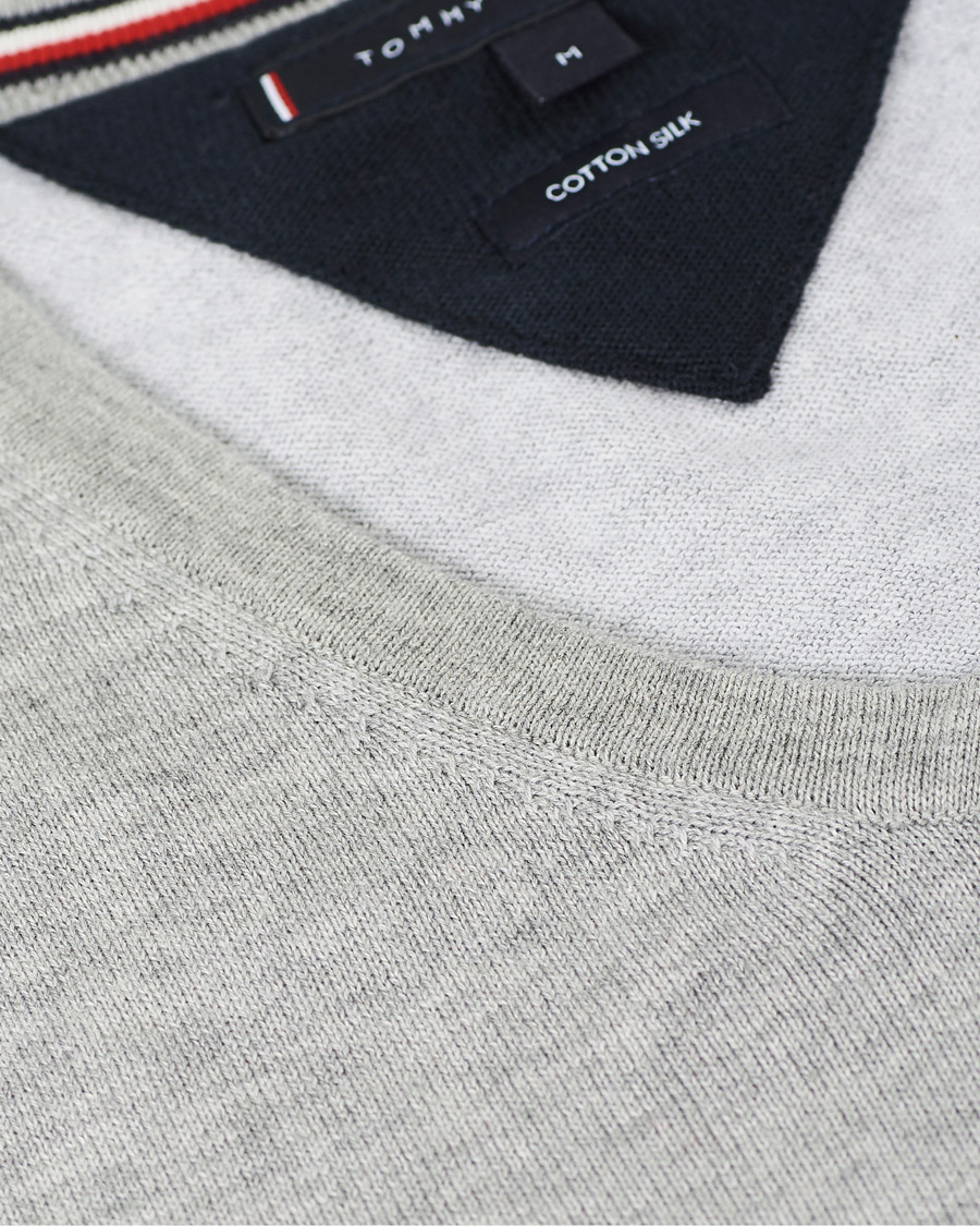Herre | Gensere | Tommy Hilfiger | Cotton/Silk V-Neck Pullover Cloud Heather
