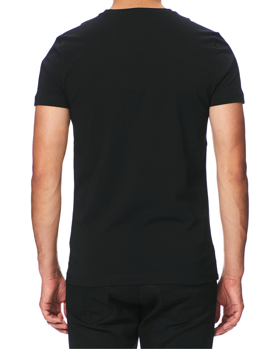 Herre | T-Shirts | Tommy Hilfiger | Slim Fit Stretch V-Neck Tee Flag Black