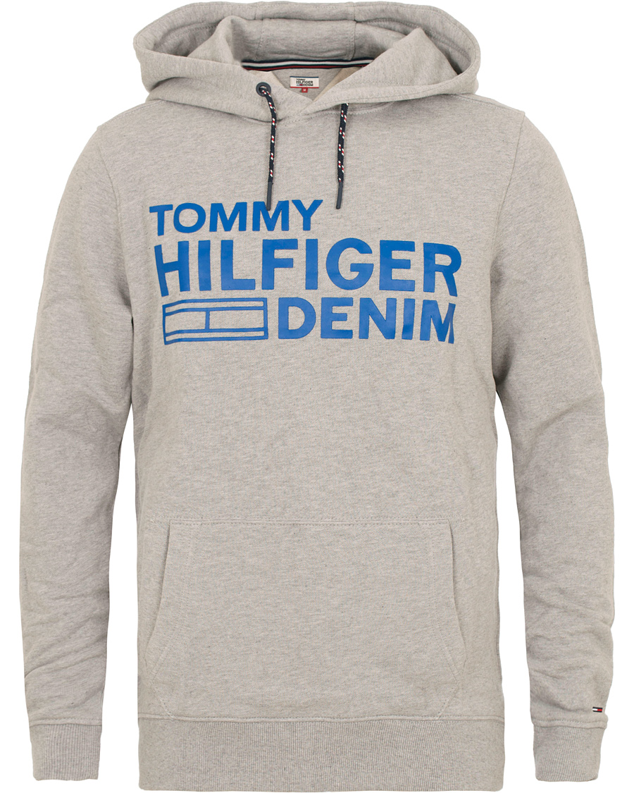 Herre | Gensere | Tommy Hilfiger Denim | Branded Logo Hoodie Grey