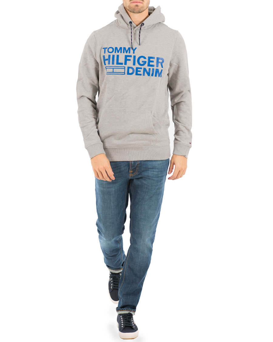 Herre | Gensere | Tommy Hilfiger Denim | Branded Logo Hoodie Grey