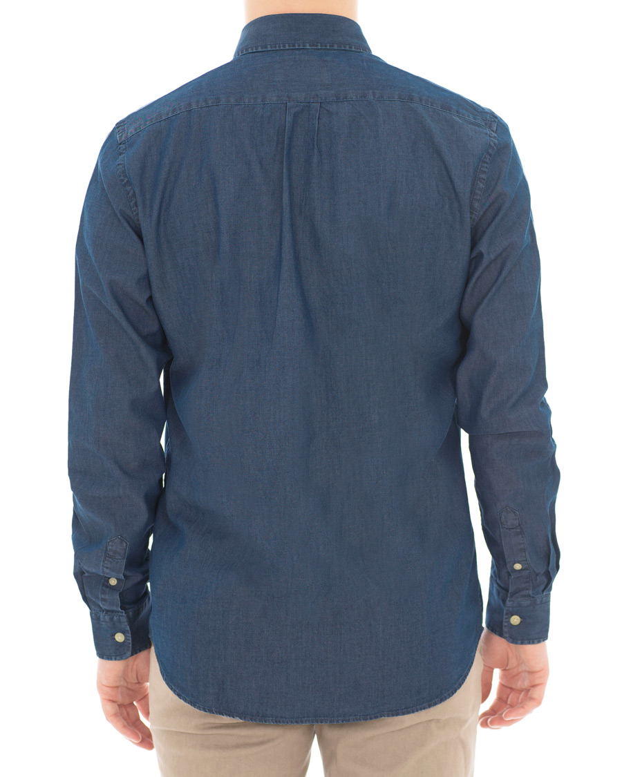 Herre | Skjorter | A Day's March | Button Down Denim Shirt Washed Blue