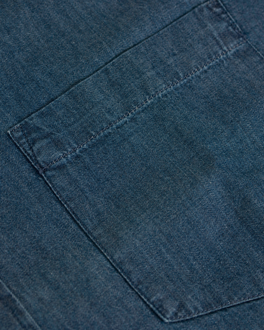 Herre | Skjorter | A Day's March | Button Down Denim Shirt Washed Blue