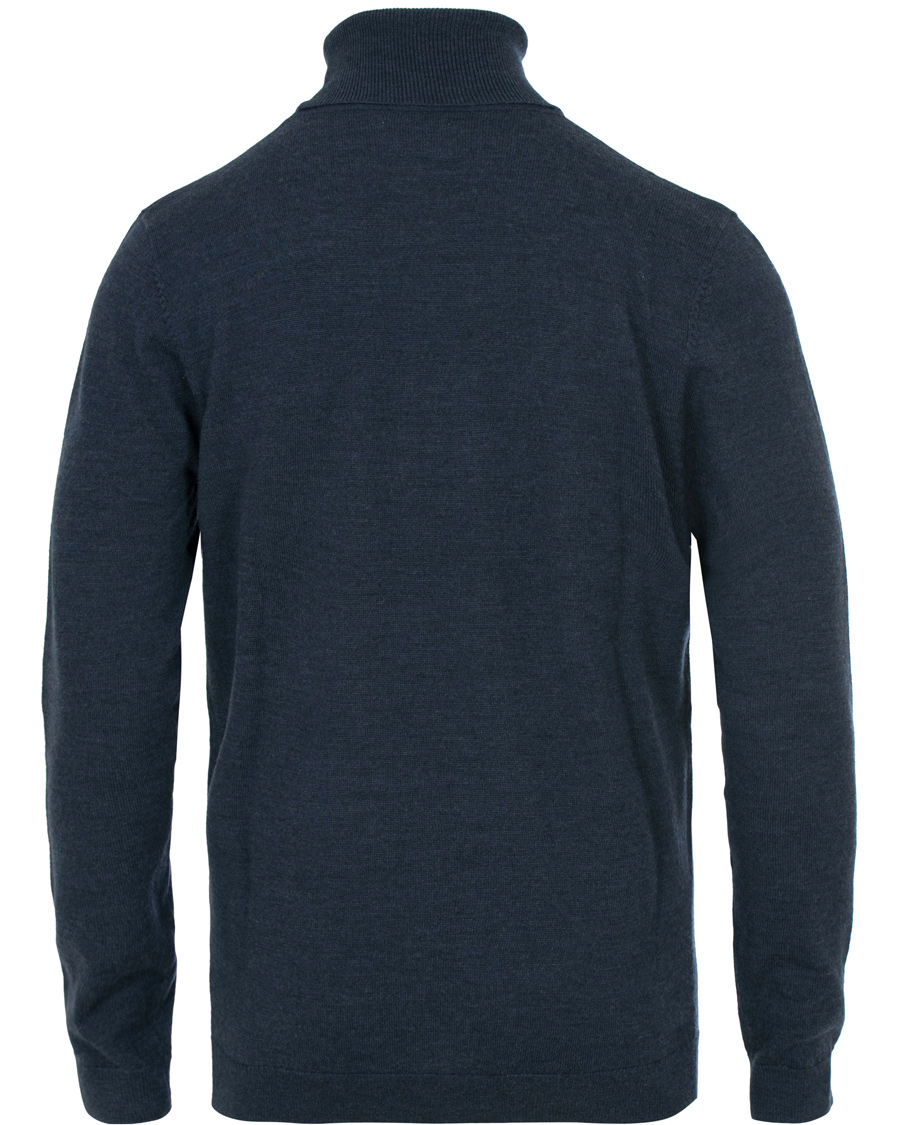 Herre | Gensere | A Day's March | Merino Roll Neck Midnight Melange