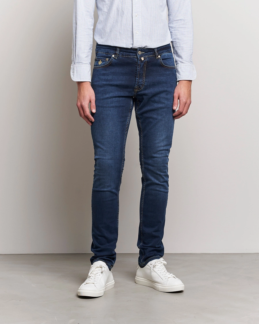 Herre | Blå jeans | Morris | Steve Satin Jeans Dark Wash
