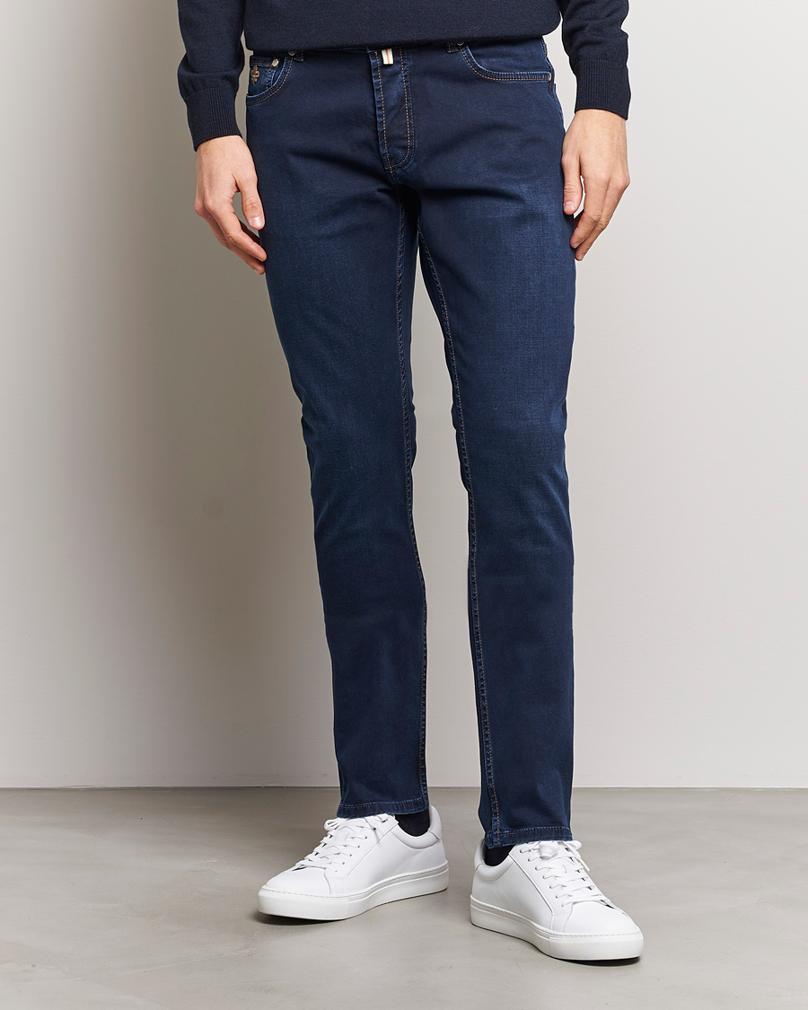 Herre | Klær | Morris | Steve Satin Jeans Dark Blue