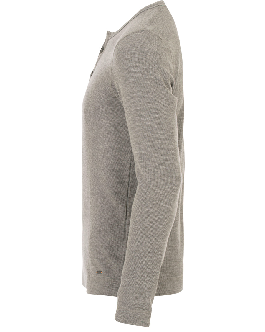 Herre | Gensere | BOSS ORANGE | BOSS Casual Trix Fine Heather Waffle Henley Mid Grey Melange