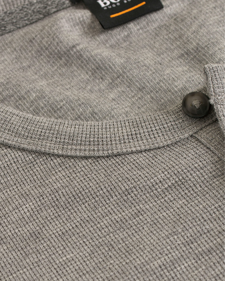 Herre | Gensere | BOSS ORANGE | BOSS Casual Trix Fine Heather Waffle Henley Mid Grey Melange