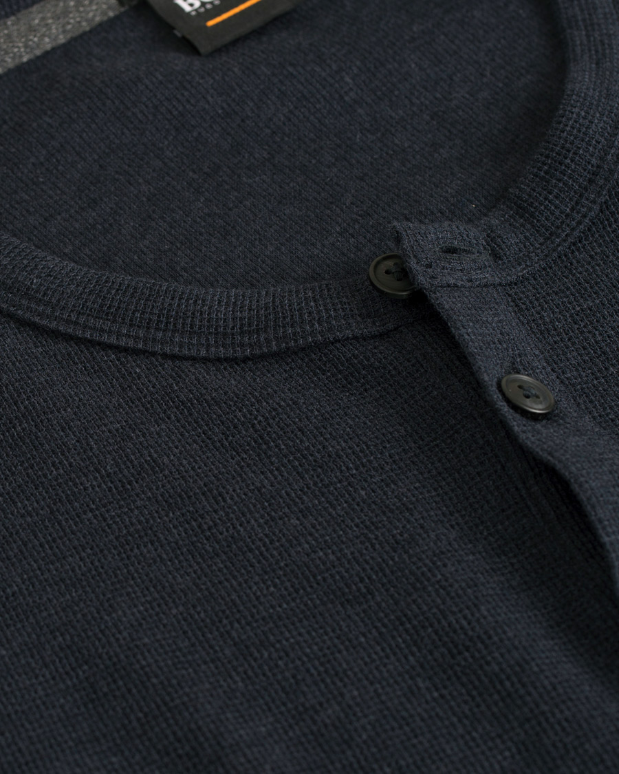 Herre | Gensere | BOSS ORANGE | BOSS Casual Trix Fine Heather Waffle Henley Navy
