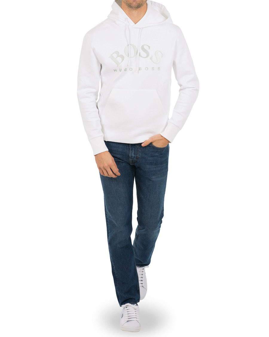 Herre | Gensere | BOSS GREEN | BOSS Athleisure Sly Hooded Sweatshirt Training White