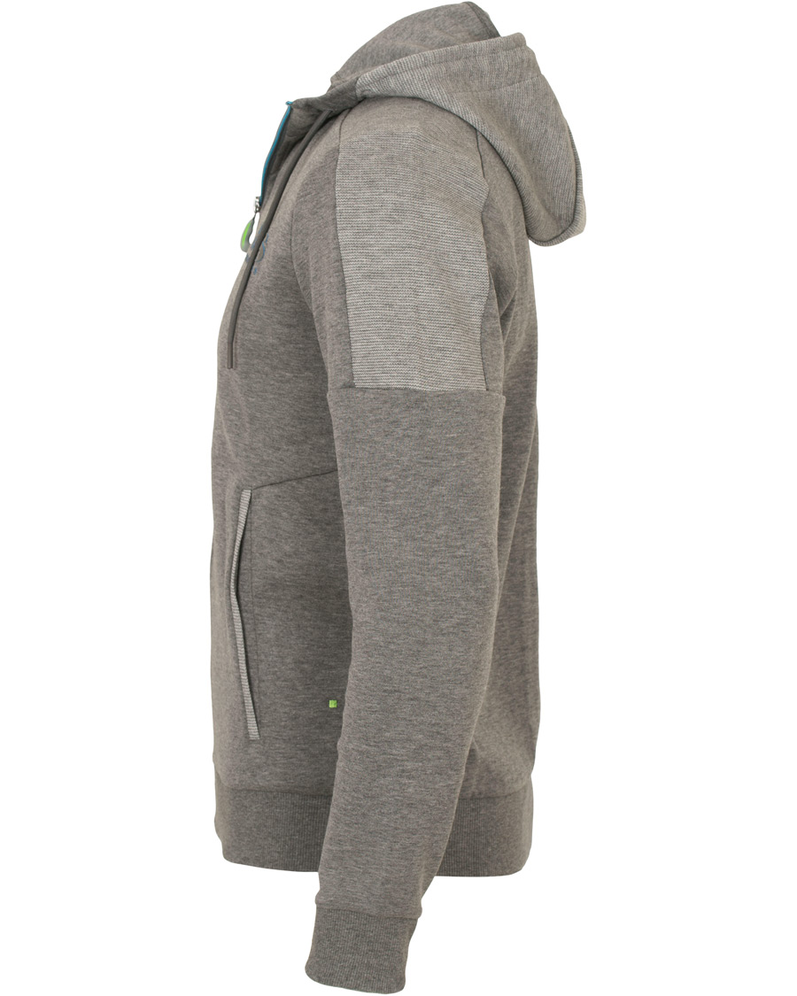 Herre | Gensere | BOSS GREEN | BOSS Athleisure Saggy Full Zip Hoodie Mid Grey Melange