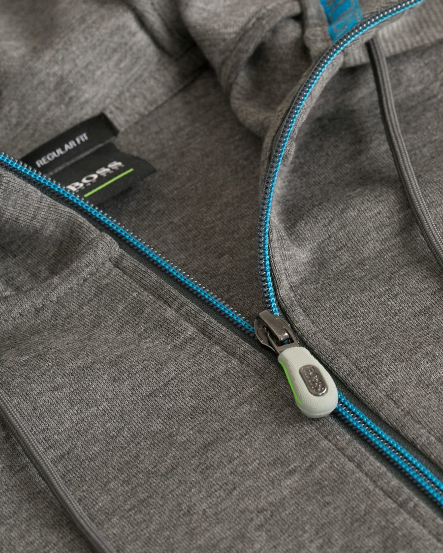 Herre | Gensere | BOSS GREEN | BOSS Athleisure Saggy Full Zip Hoodie Mid Grey Melange