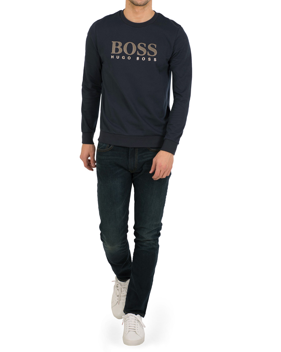 Herre | Gensere | BOSS BLACK | BOSS Tracksuit Logo Sweatshirt Navy