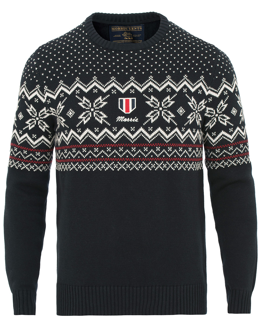 Herre | Gensere | Morris | Noel Snow Flake Crew Neck Navy