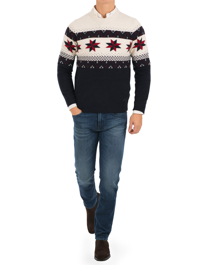 Herre | Gensere | GANT | Fair Isle Christmas Crew Neck Navy
