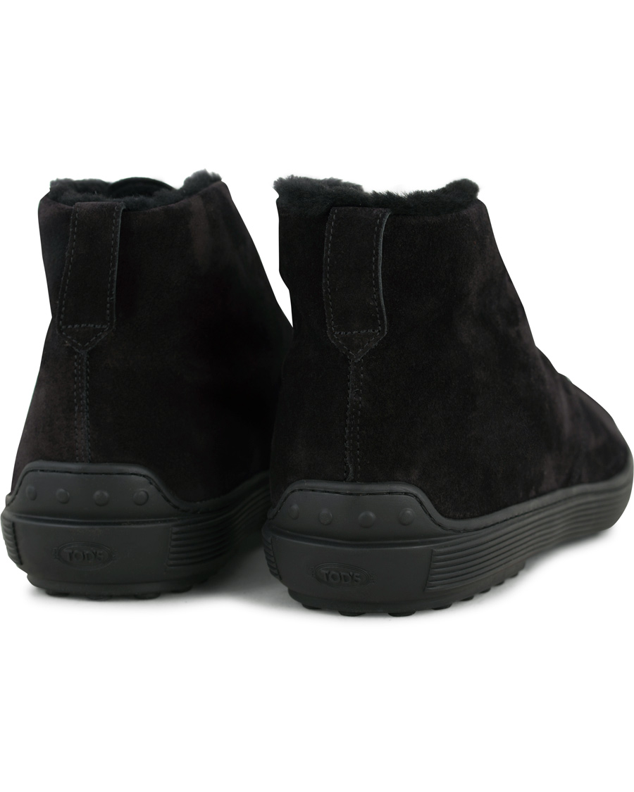 Herre | Tod's Shearling Lined Gommino Chukka Boot Black | Tod's | Shearling Lined Gommino Chukka Boot Black