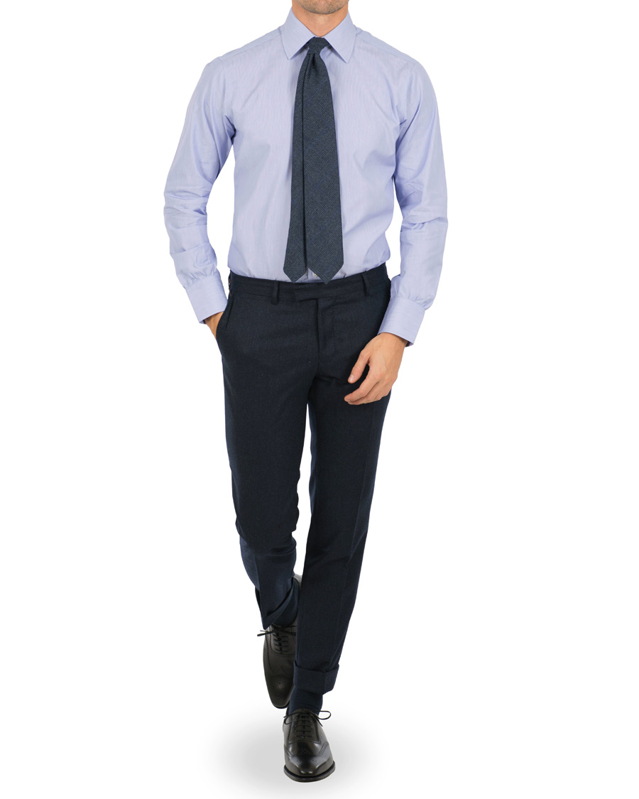 Herre | Skjorter | Turnbull & Asser | Classic Fit Hairline Stripe Shirt Blue