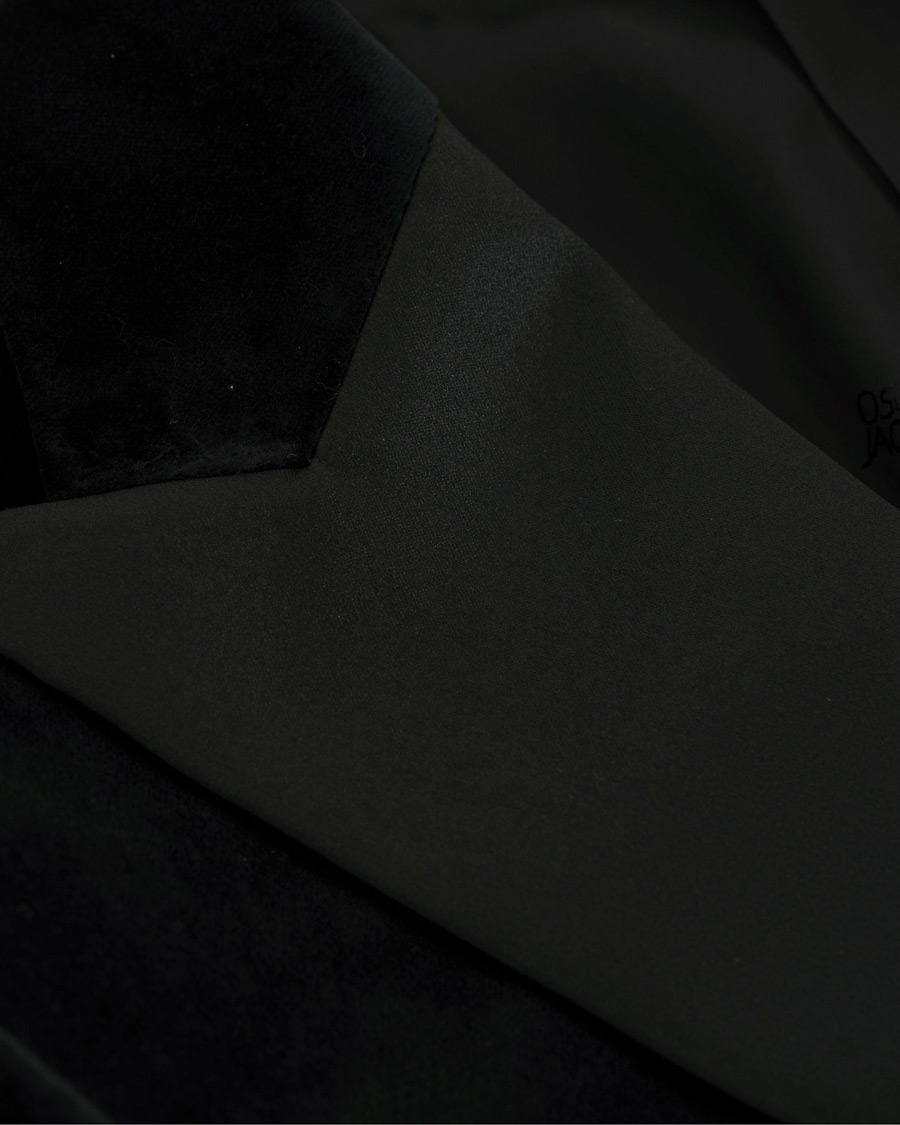 Herre | Dressjakker | Oscar Jacobson | Elder Velvet Peak Lapel Tuxedo Blazer Black