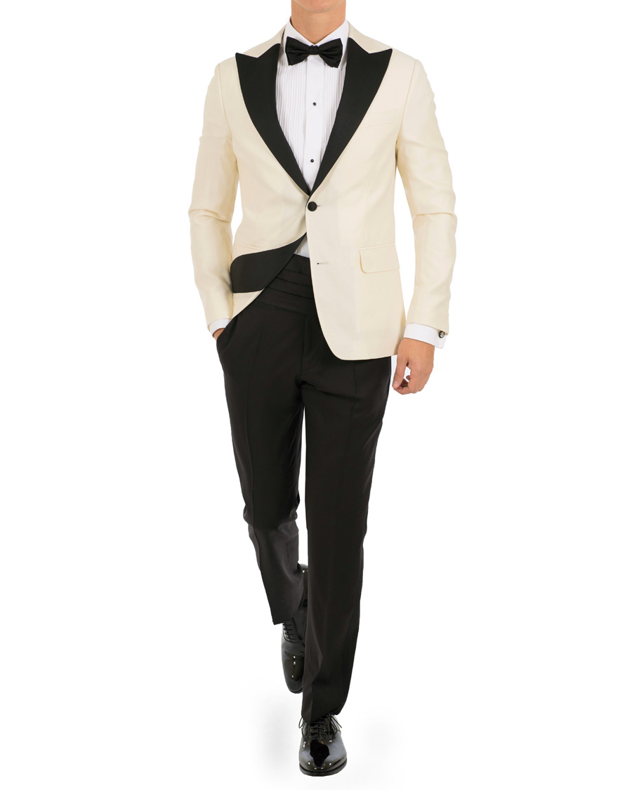 Herre | Dressjakker | Oscar Jacobson | Elder Peak Lapel Tuxedo Blazer White