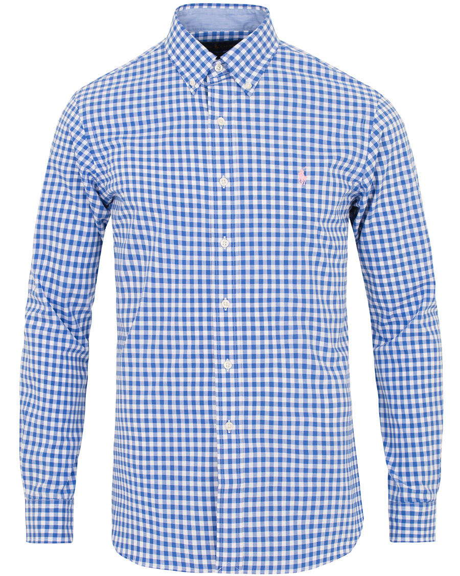 Herre | Skjorter | Polo Ralph Lauren | Slim Fit Poplin Check Shirt White/Blue