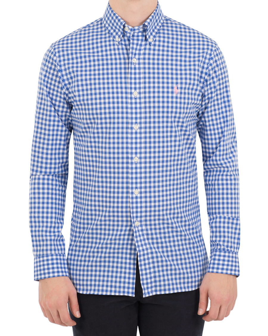 Herre | Skjorter | Polo Ralph Lauren | Slim Fit Poplin Check Shirt White/Blue