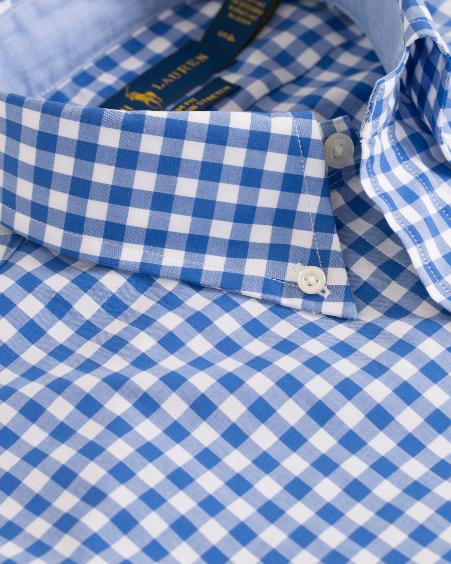 Herre | Skjorter | Polo Ralph Lauren | Slim Fit Poplin Check Shirt White/Blue