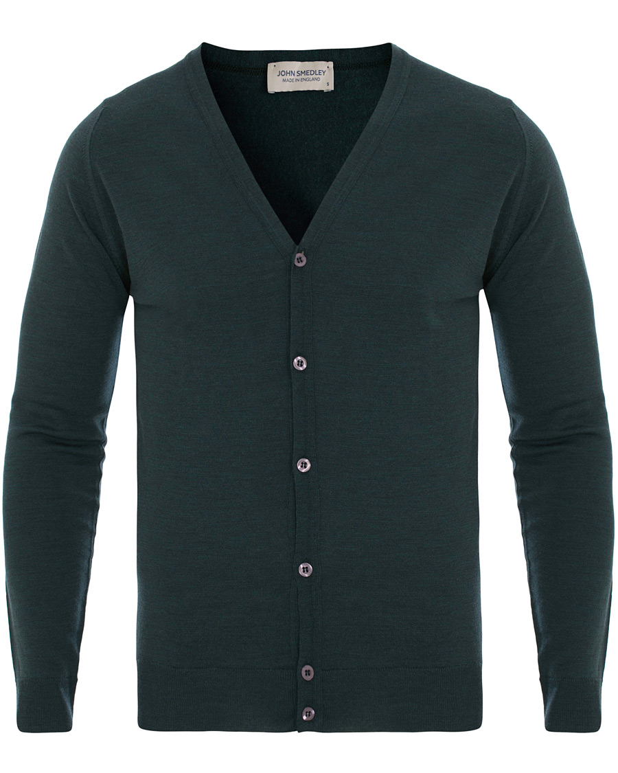 Herre | Gensere | John Smedley | Petworth Merino Cardigan Racing Green