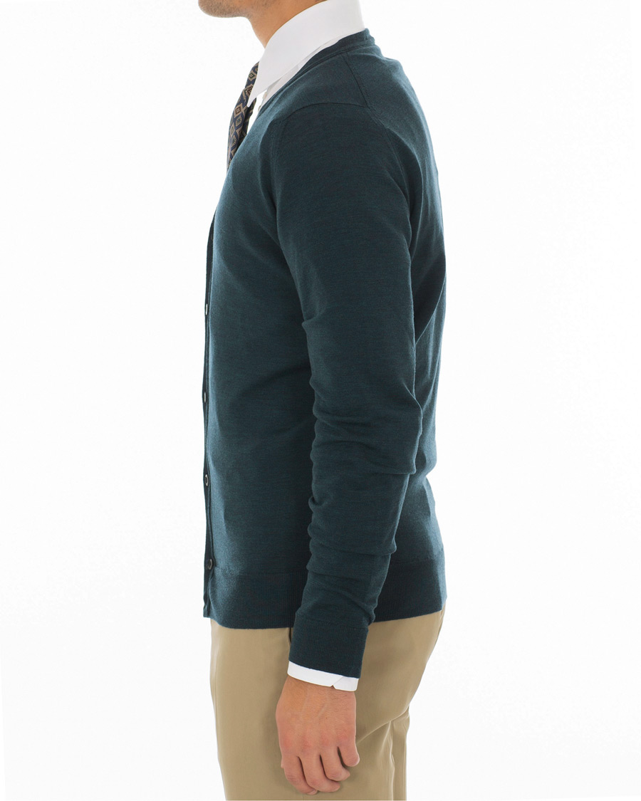 Herre | Gensere | John Smedley | Petworth Merino Cardigan Racing Green