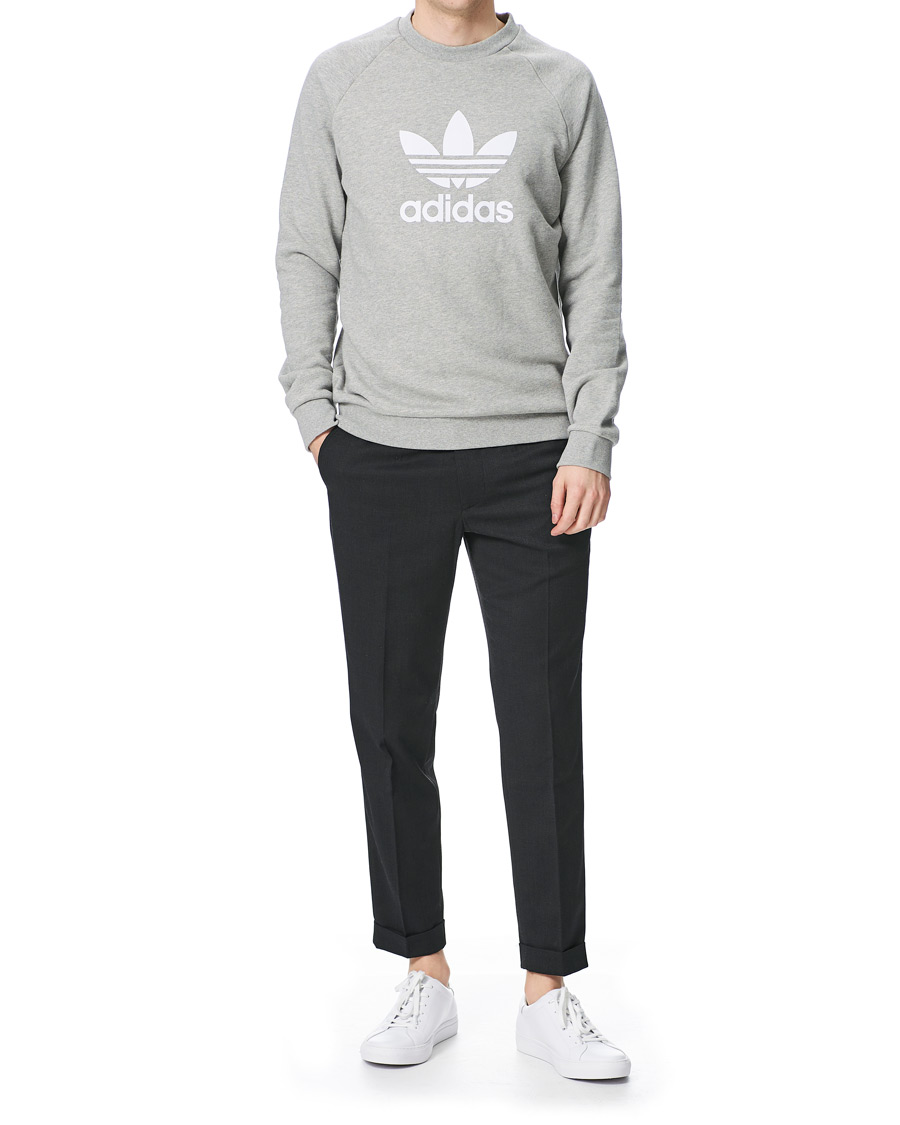 Herre | Gensere | adidas Originals | Trefoil Crew Neck Sweatshirt Grey Melange