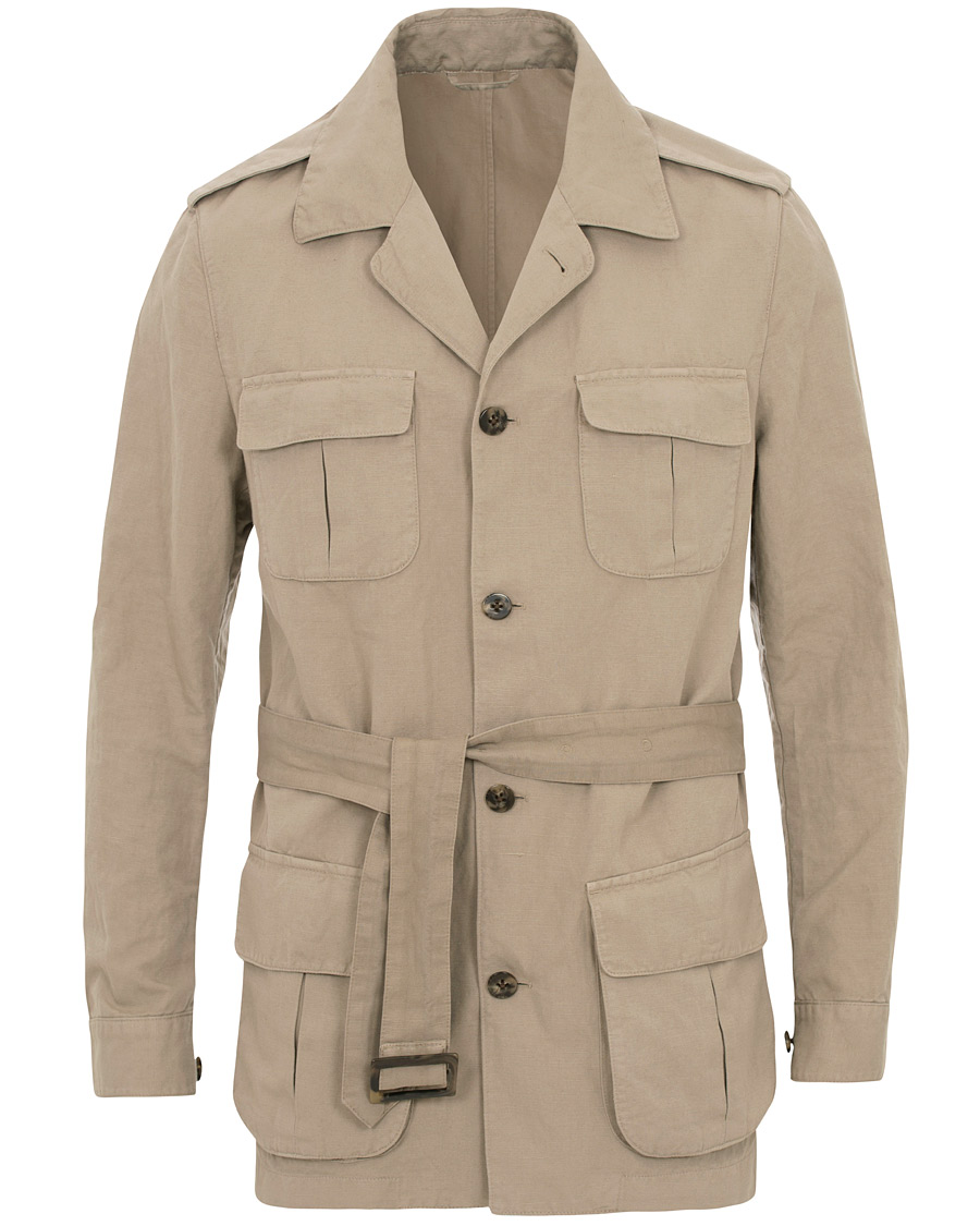 Herre | Jakker | Stenströms | Cotton/Linen Safari Jacket Beige