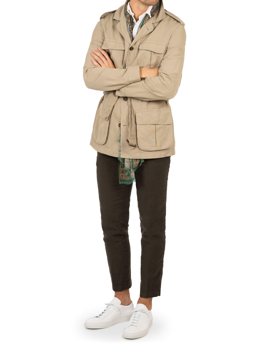 Herre | Jakker | Stenströms | Cotton/Linen Safari Jacket Beige