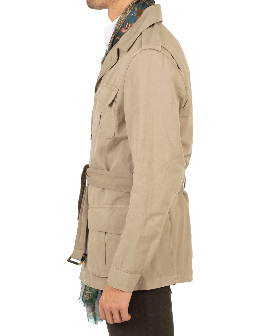 Herre | Jakker | Stenströms | Cotton/Linen Safari Jacket Beige