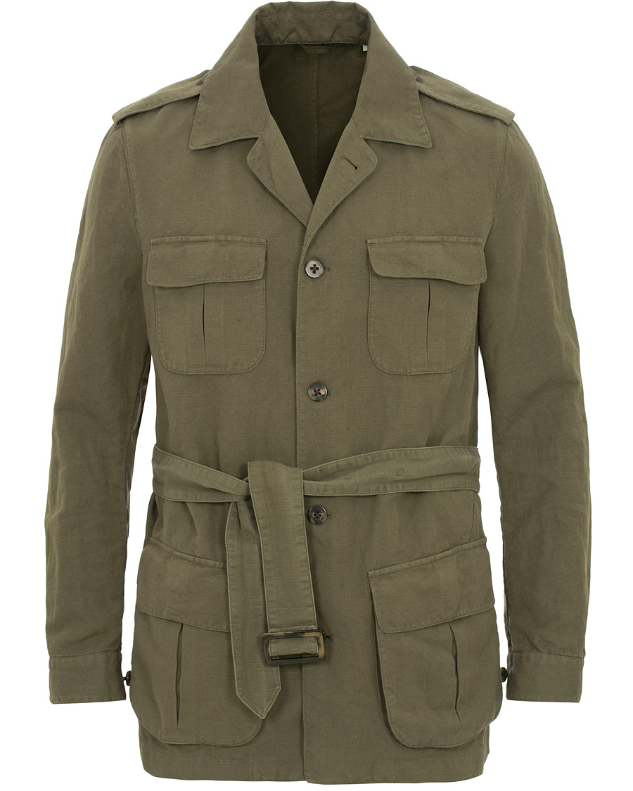 Herre | Jakker | Stenströms | Cotton/Linen Safari Jacket Green