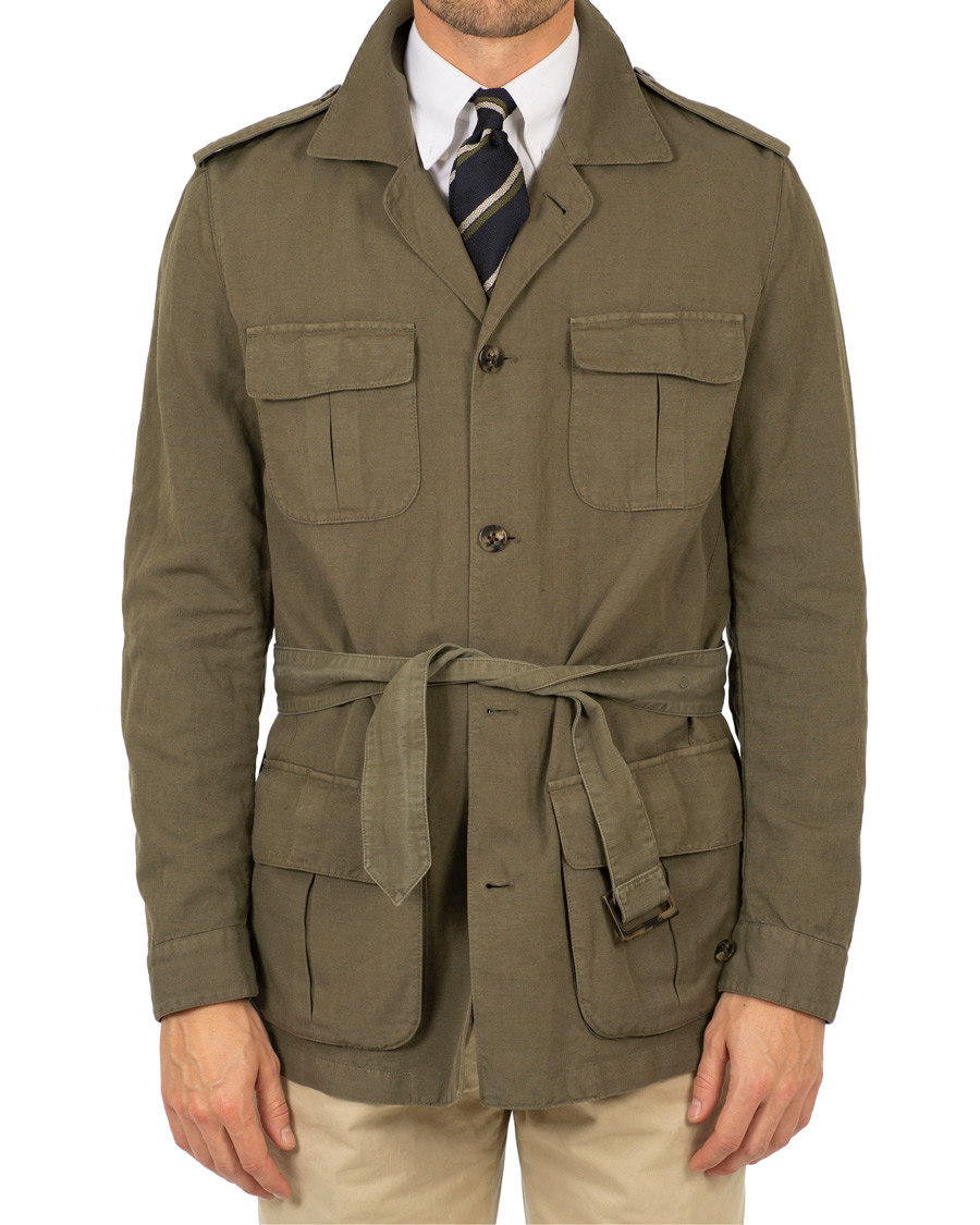 Herre | Jakker | Stenströms | Cotton/Linen Safari Jacket Green