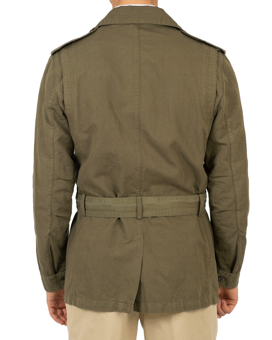 Herre | Jakker | Stenströms | Cotton/Linen Safari Jacket Green