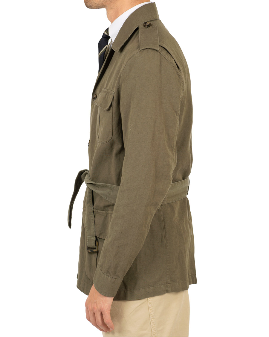 Herre | Jakker | Stenströms | Cotton/Linen Safari Jacket Green