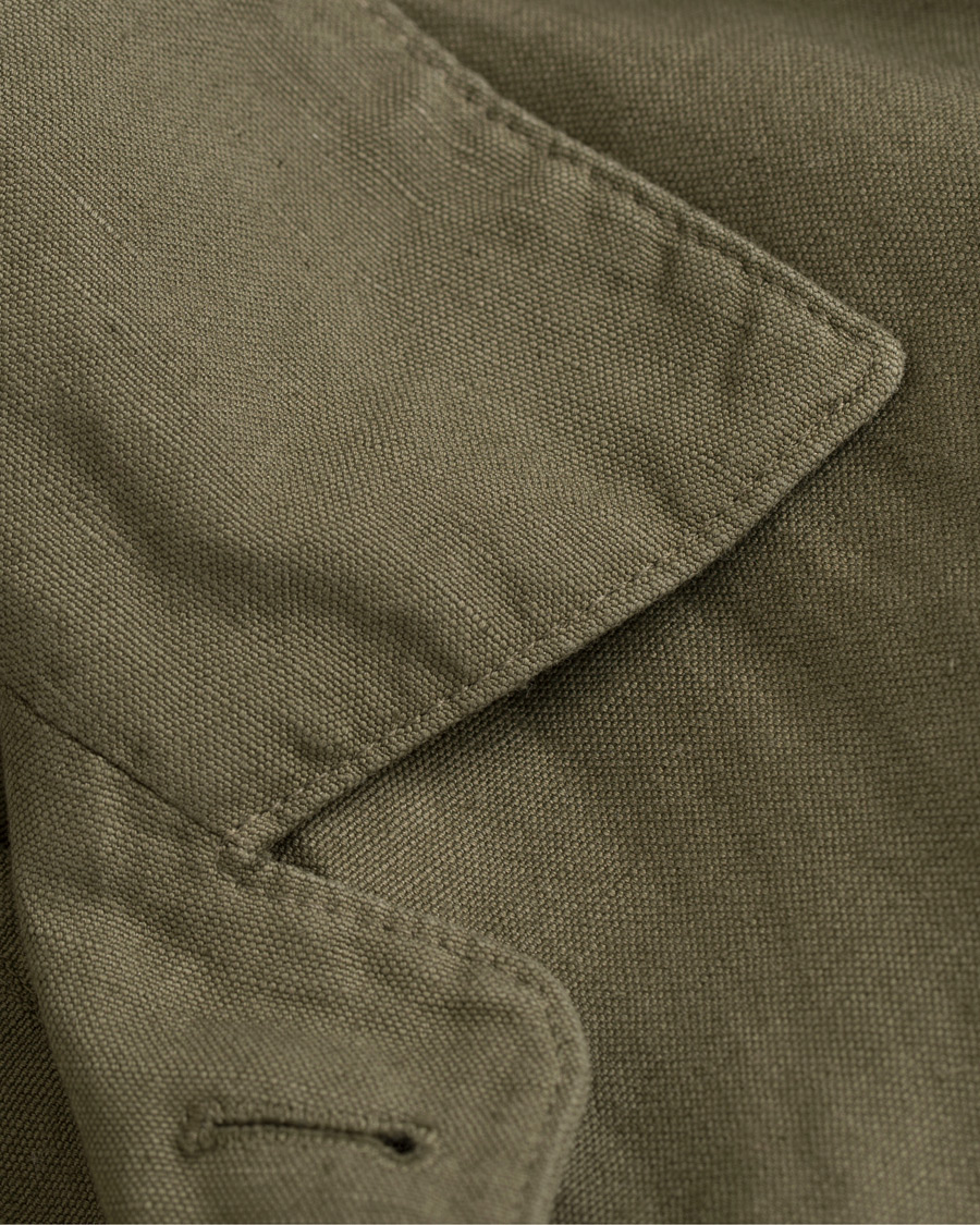 Herre | Jakker | Stenströms | Cotton/Linen Safari Jacket Green