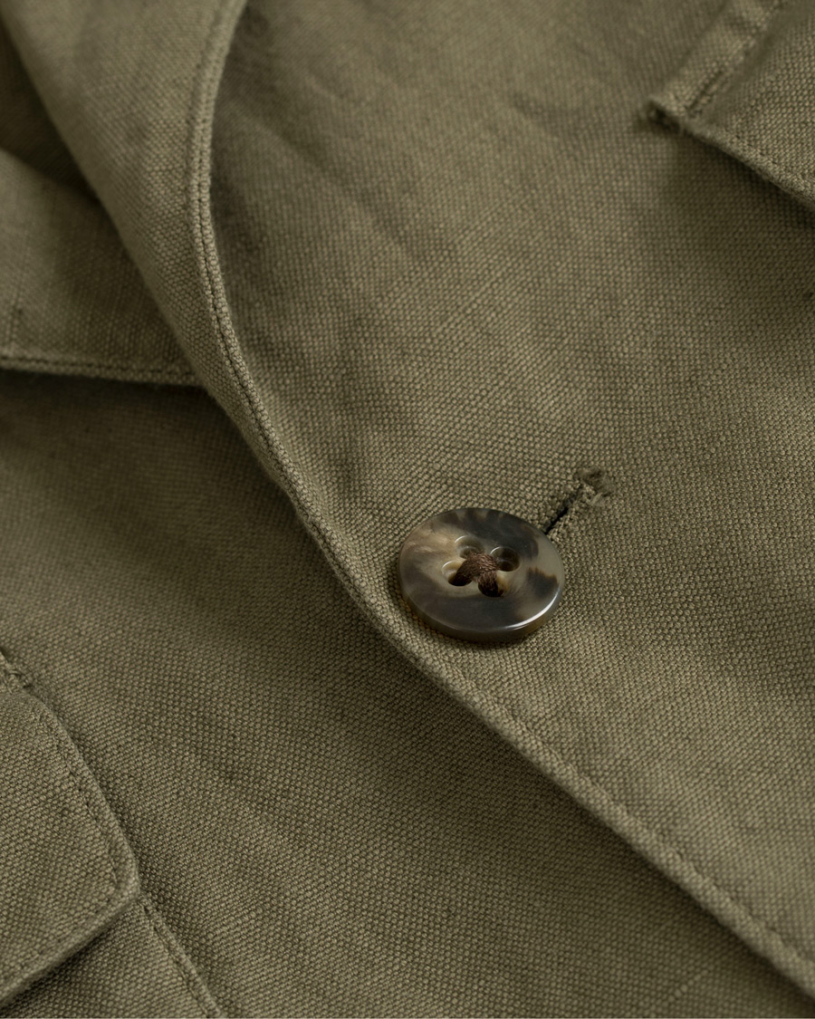 Herre | Jakker | Stenströms | Cotton/Linen Safari Jacket Green