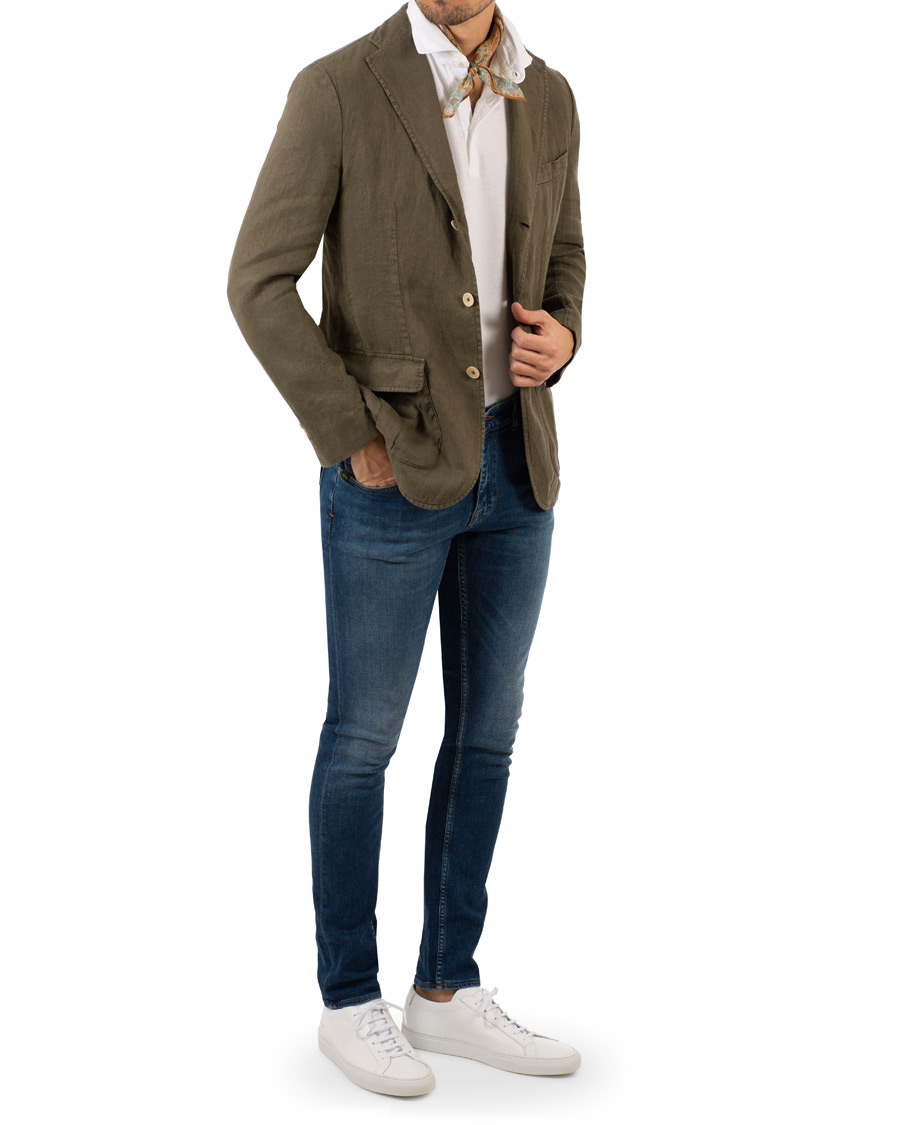 Herre | Dressjakker | Stenströms | Linen Patch Pocket Blazer Green