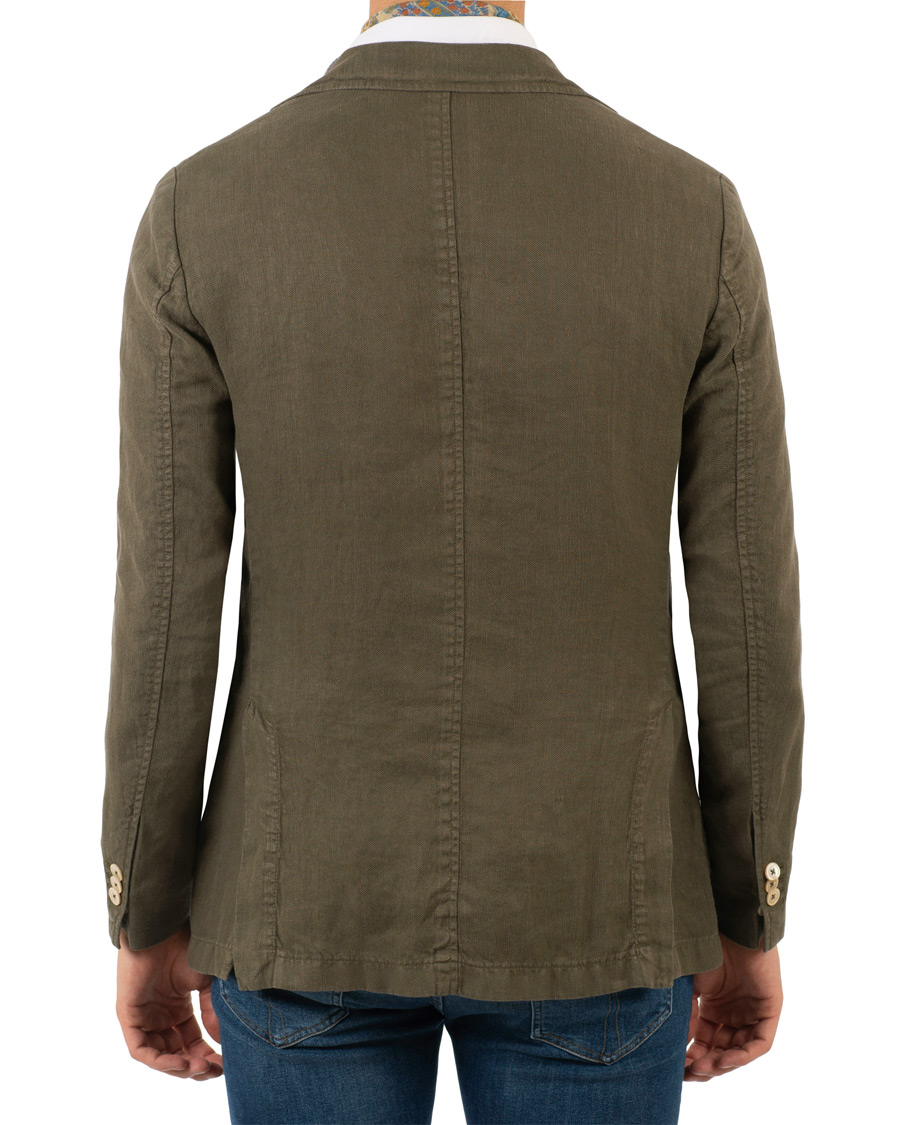 Herre | Dressjakker | Stenströms | Linen Patch Pocket Blazer Green