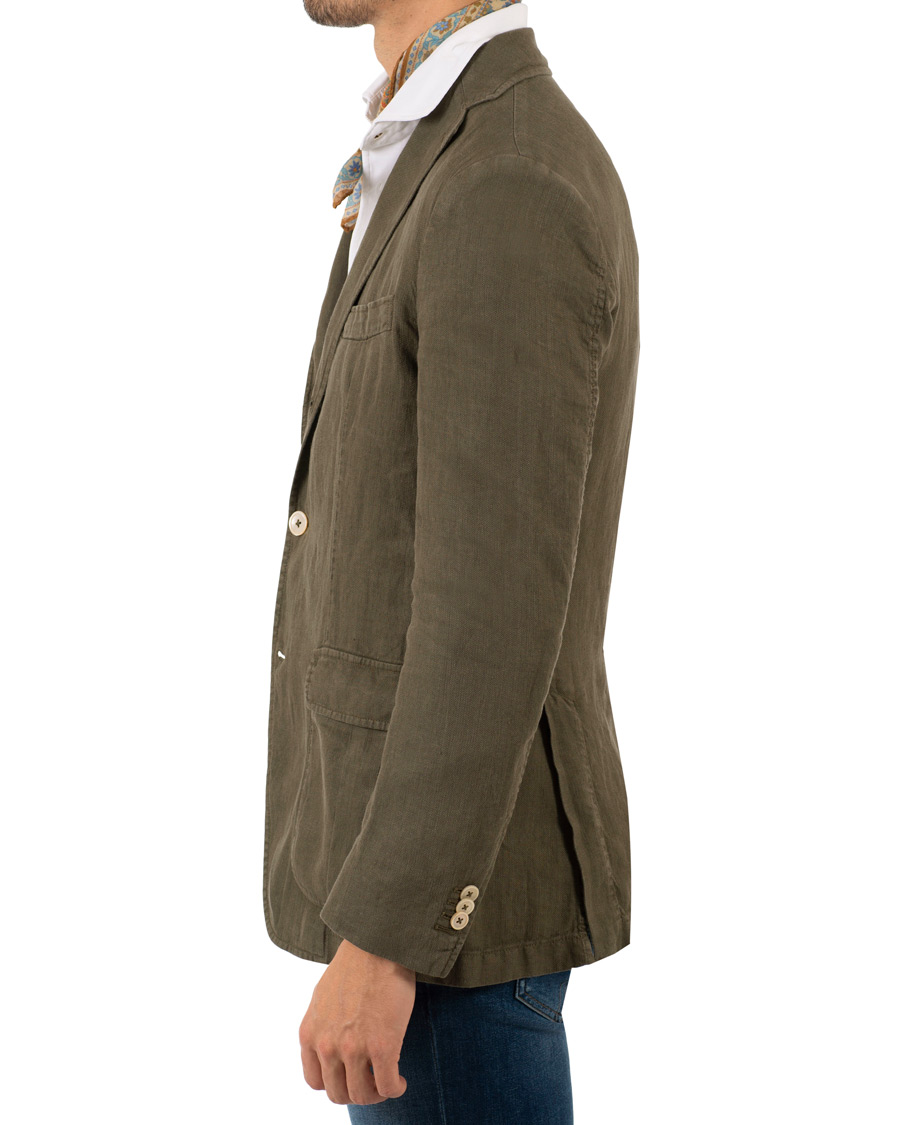 Herre | Dressjakker | Stenströms | Linen Patch Pocket Blazer Green