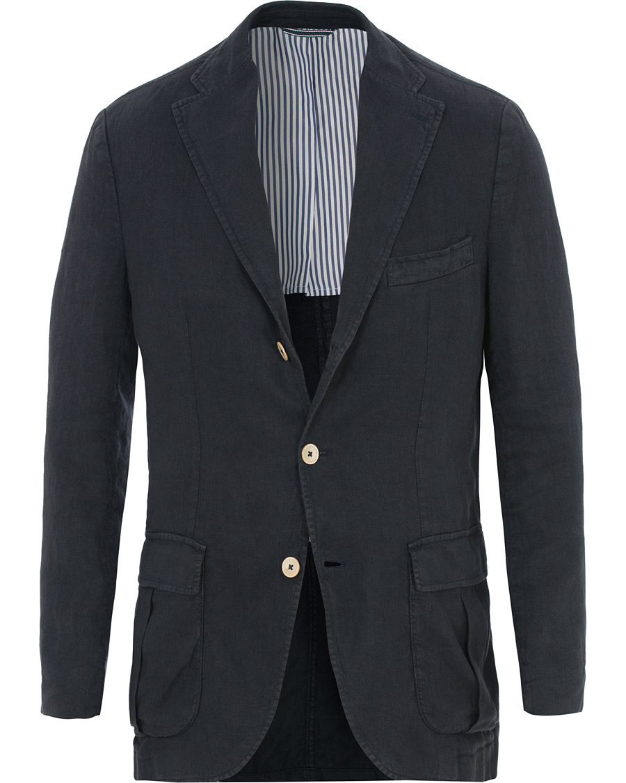 Herre | Dressjakker | Stenströms | Linen Patch Pocket Blazer Navy