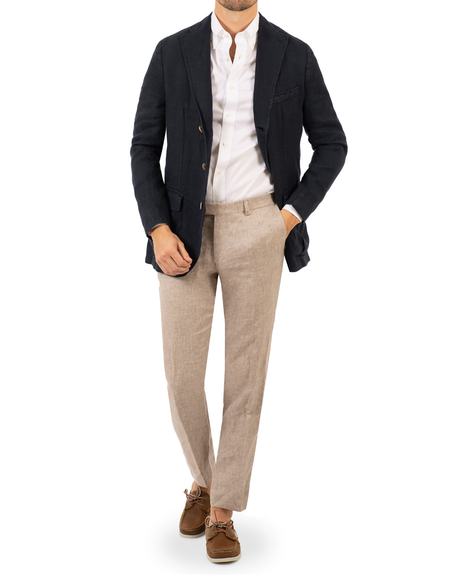 Herre | Dressjakker | Stenströms | Linen Patch Pocket Blazer Navy