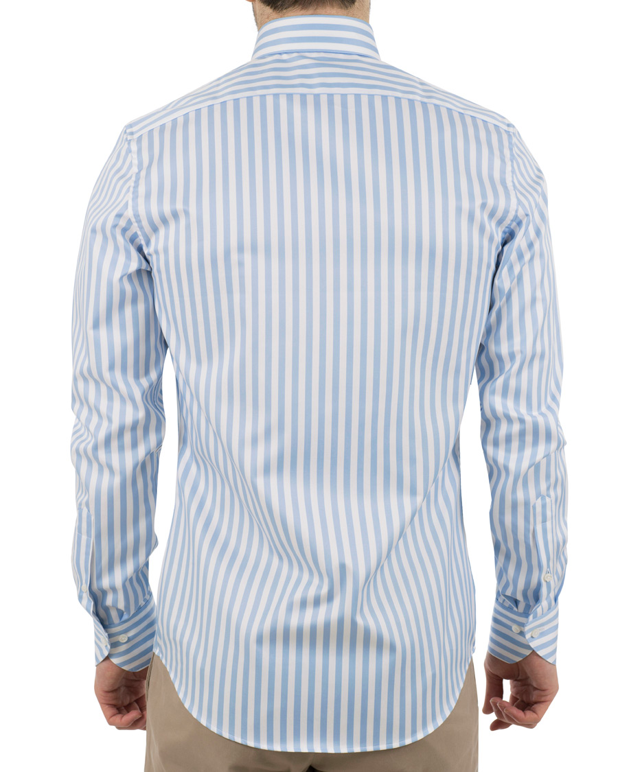 Herre | Skjorter | Stenströms | Slimline Button Down Stripe Shirt Light Blue