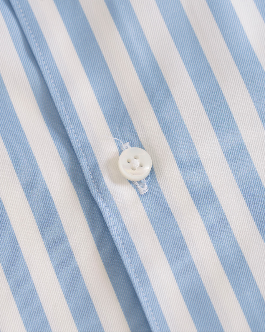 Herre | Skjorter | Stenströms | Slimline Button Down Stripe Shirt Light Blue