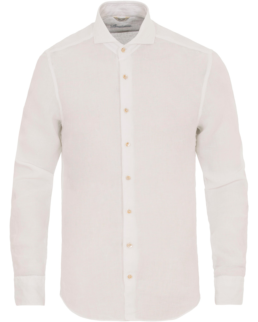 Herre | Skjorter | Stenströms | Slimline Cut Away Linen Shirt White