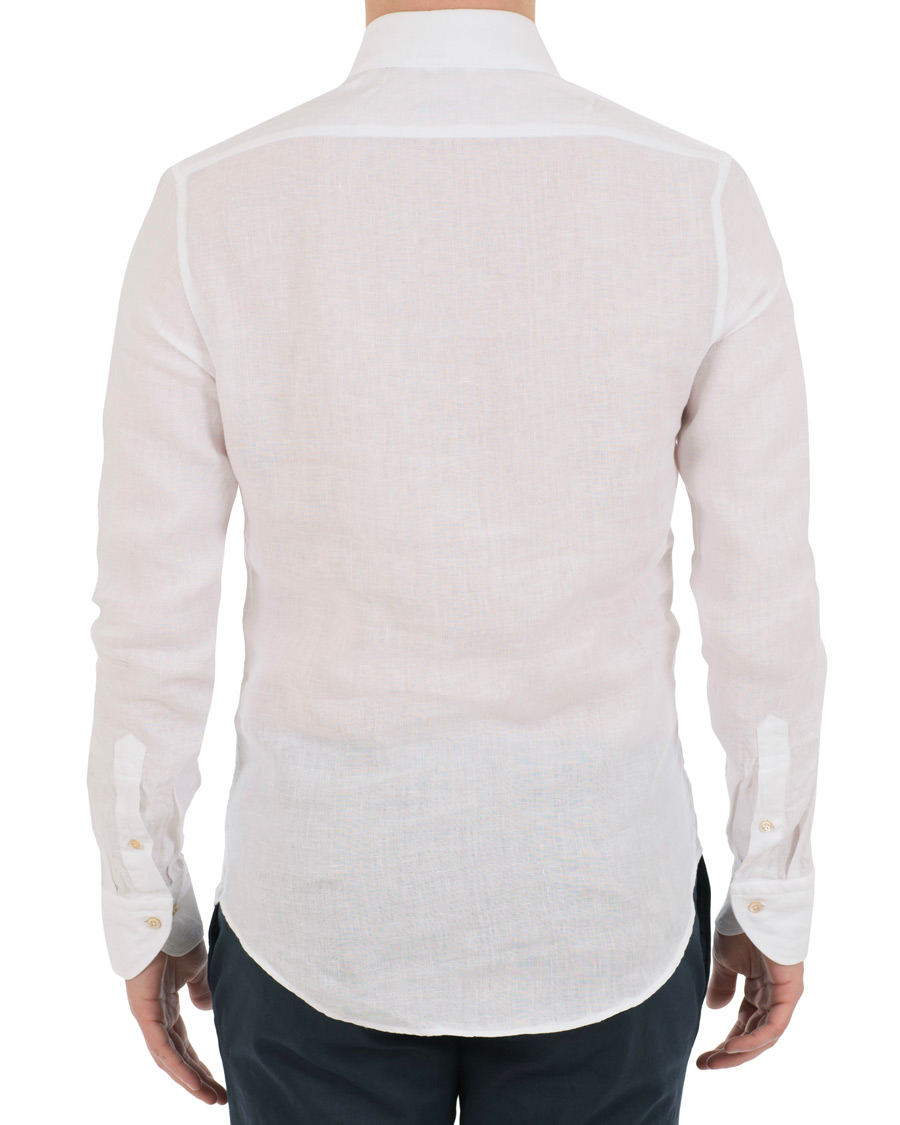 Herre | Skjorter | Stenströms | Slimline Cut Away Linen Shirt White