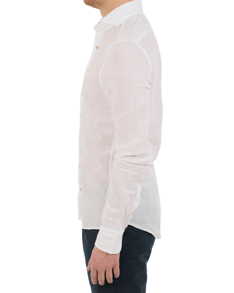 Herre | Skjorter | Stenströms | Slimline Cut Away Linen Shirt White