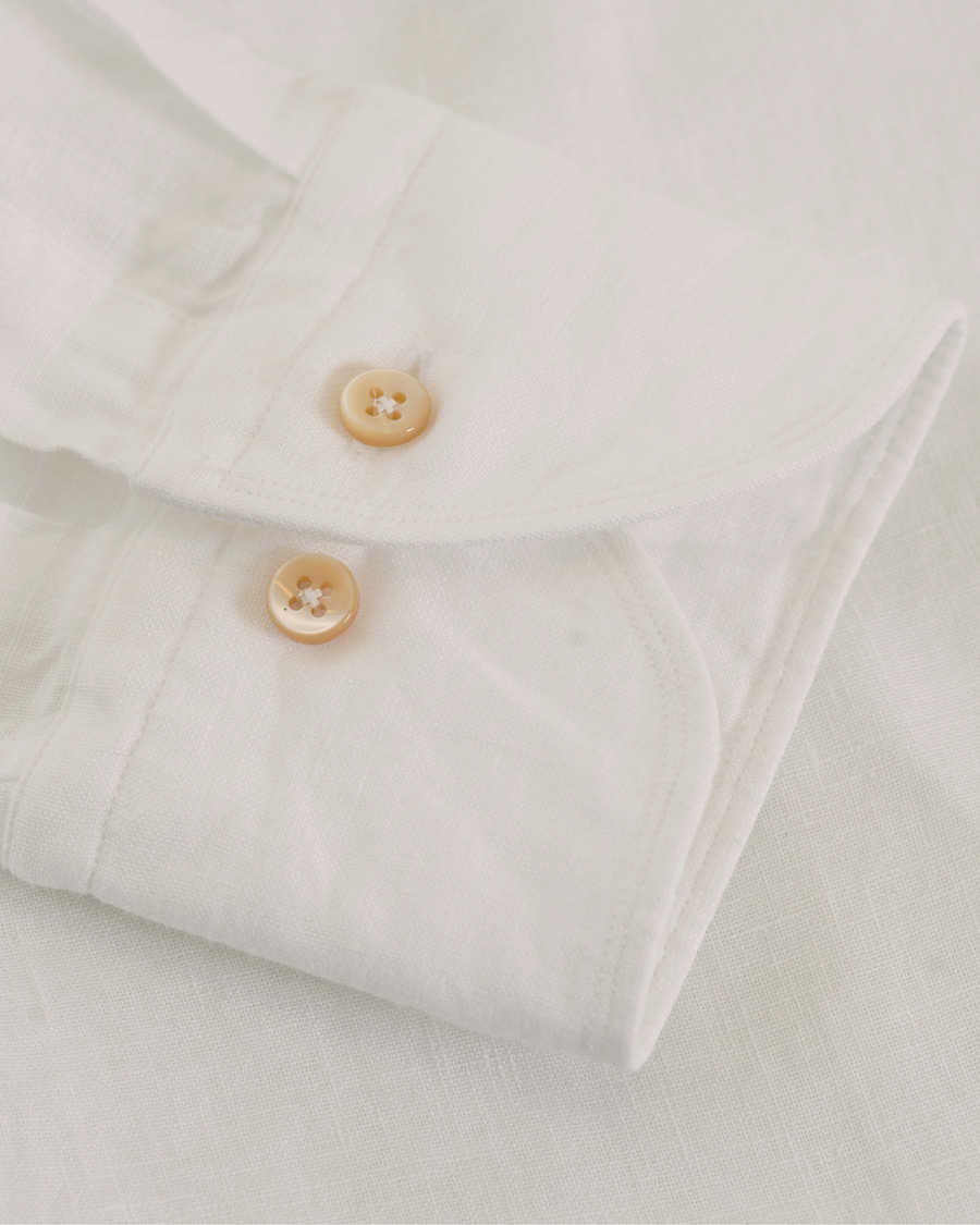 Herre | Skjorter | Stenströms | Slimline Cut Away Linen Shirt White