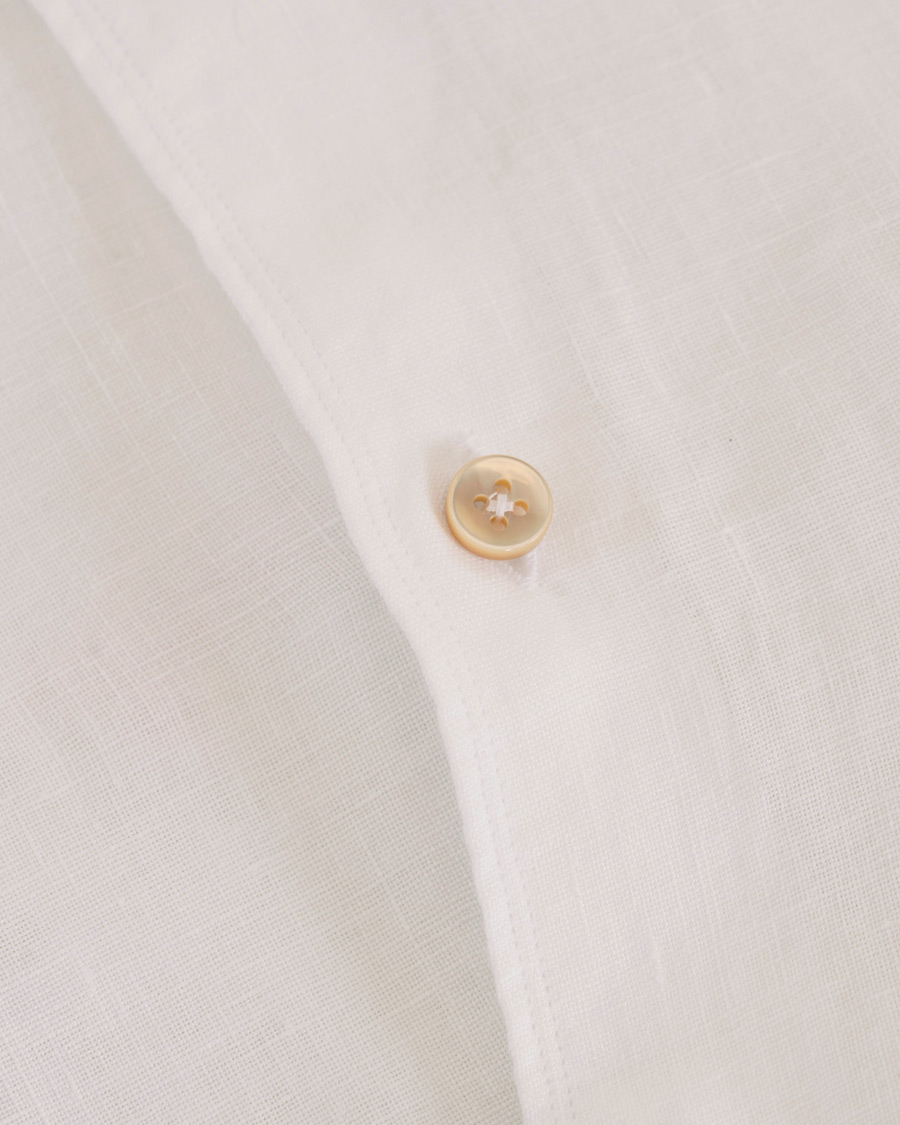 Herre | Skjorter | Stenströms | Slimline Cut Away Linen Shirt White